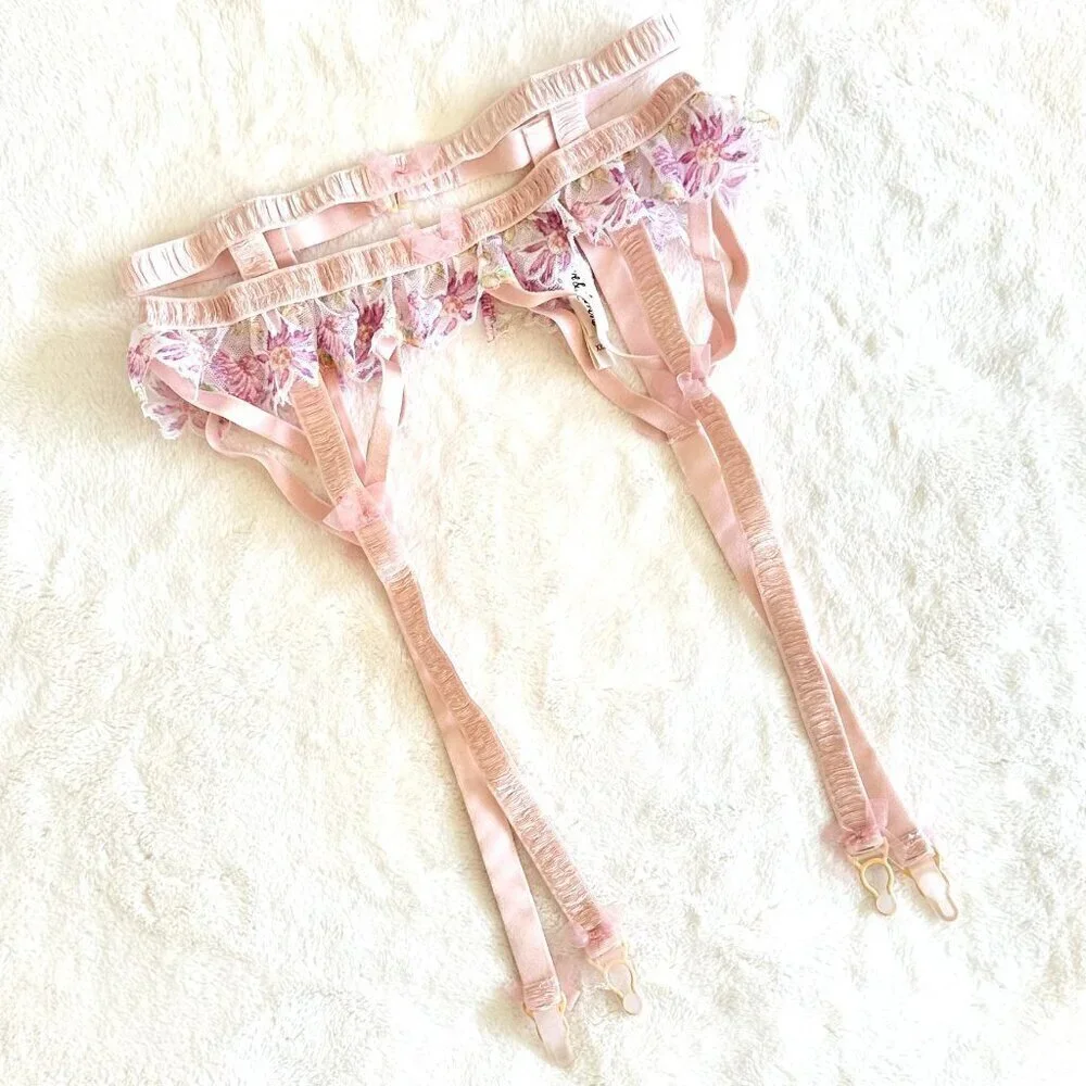 NEW For Love & Lemons April Bloom Garter Belt - XXS